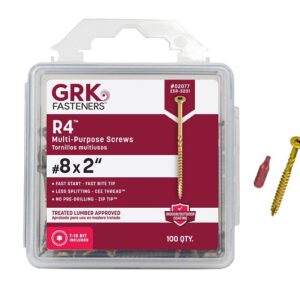 GRK Fasteners R4 02077 Framing and Decking Screw, #8 Thread, 2 in L, Star Drive, Steel, 100 PK