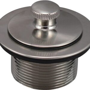 Plumb Pak PP62-3DSBN Lift and Turn Style Tub Drain Plug with Strainer, Brushed Nickel