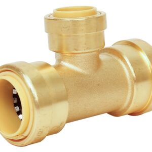B & K ProLine Series 632-003 Pipe Tee, 1/2 in, Push-Fit, Brass, 200 psi Pressure