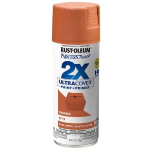 Rust-Oleum Painter's Touch 2X Ultra Cover 334061 Spray Paint, Satin, Cinnamon, 12 oz, Aerosol Can