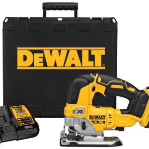 DEWALT DCS334P1 Jig Saw Kit, Battery Included, 20 V, 5 Ah, 3/8 in Cutting Capacity, 1 in L Stroke, 0 to 3200 spm