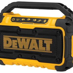 DEWALT DCR010 Bluetooth Speaker, Tool Only, 20 V, Bluetooth, 15 hr Battery Life, 100 ft Connectivity Range