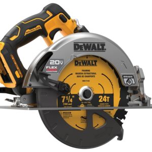 DEWALT DCS573B Brushless Circular Saw with Flexvolt Advantage, Tool Only, 20 V, 7-1/4 in Dia Blade, 0 to 57 deg Bevel