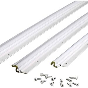 M-D 91850 Jamb Weatherstrip, Aluminum/Vinyl, White