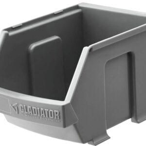 Gladiator GAWESB3PGC Small Item Bin, 10 lb, Plastic, Charcoal, 4 in L, 4-1/2 in W, 7 in H