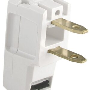 Eaton Wiring Devices BP2600-6W-L Electrical Plug, Polarized, 18 to 2 AWG, 2-Pole, 15 A, 125 V, NEMA: NEMA 1-15, White