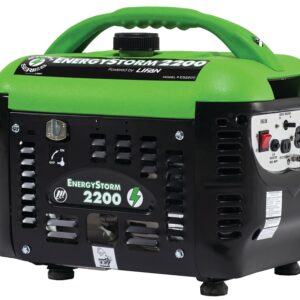 Lifan ES2200SC Portable Generator, 17 A, 120 V, 2200 W Output, Gasoline, 1 gal Tank, 6 hr Run Time, Recoil Start