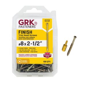 GRK Fasteners FIN/Trim 119730 Finishing Screw, #8 Thread, 2-1/2 in L, Trim Head, Star Drive, Zip-Tip Point, Steel