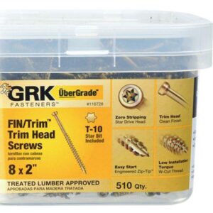 GRK Fasteners 116728 Finishing Screw, #8 Thread, 2 in L, Trim Head, Star Drive, Steel, 510 PK