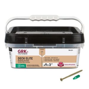 GRK Fasteners 20903 Deck Screw, #9 Thread, 3 in L, Coarse Thread, Countersunk Head, Star Drive, Steel, Polymer