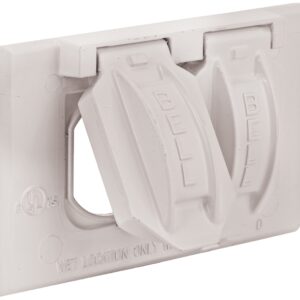 Hubbell 5180-1 Cover, 2-13/16 in L, 4-9/16 in W, Aluminum, White, Powder-Coated