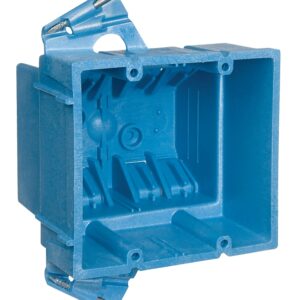 Carlon BH235A Outlet Box, 35 cu-in, 2-Gang, PVC, Blue, Nail