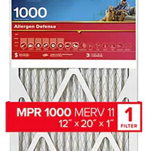 Filtrete 9819-4 Air Filter, 20 in L, 12 in W, 11 MERV, 1000 MPR, Polypropylene Frame