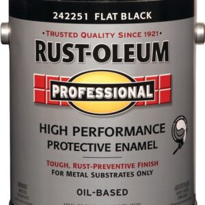 RUST-OLEUM PROFESSIONAL 242251 Protective Enamel, Flat, Black, 1 gal Can
