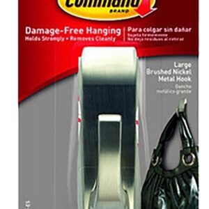 Command Modern Reflections Series MR03-BN-ES Large Hook, 5 lb, 1-Hook, Metal