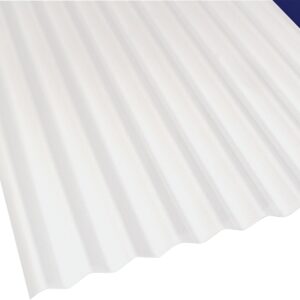Sun N Rain 103692 Corrugated Roofing Panel, 8 ft L, 26 in W, PVC, White