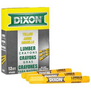 Ticonderoga 49600 Lumber Crayon, Yellow, 1/2 in Dia, 4-1/2 in L