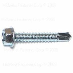 Midwest Fastener 10287 Screw, #14 Thread, 1-1/2 in L, Washer Head, Hex Drive, Self-Drilling Point, 1 PK