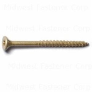 SaberDrive 50754 Deck Screw, #9 Thread, 2-1/2 in L, Serrated Thread, Bugle Head, Star Drive, Type 17 Point, Tan, Steel