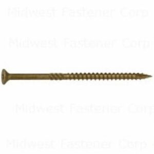 SaberDrive 50757 Deck Screw, #10 Thread, 4 in L, Serrated Thread, Bugle Head, Star Drive, Type 17 Point, Tan, Steel