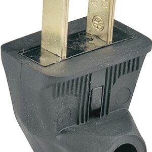 Eaton Wiring Devices BP84BK-SP Electrical Plug, Angled, Side Outlet, 21/64 in, 2-Pole, 15 A, 125 V, NEMA: NEMA 1-15