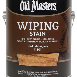 Old Masters 11801 Wiping Stain, Dark Mahogany, Liquid, 1 gal, Can