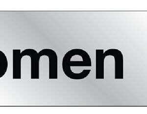 Hy-Ko 479 Sign, Women, Silver Background, Vinyl, 2 x 8 in Dimensions