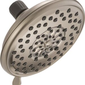 Peerless 76312CSN Shower Head, Round, 1.75 gpm, 1/2 in Connection, IPS, 3-Spray Function, Plastic, Brushed Nickel