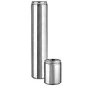 Selkirk 208148U Chimney Pipe, 8 in ID, 10 in OD, 48 in L, Stainless Steel, Includes: Twist-Lock Coupler
