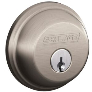 Schlage B60NV619 KA4 Deadbolt, 1 Grade, SC1 Key, Metal, Satin Nickel, 2-3/8, 2-3/4 in Backset, C Keyway