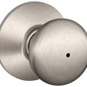 Schlage Plymouth Series F40VPLY619 Privacy Lockset, 2.31 in L x 2.75 in W x 2.75 in H Dimensions, Satin Nickel