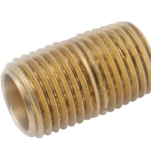 Anderson Metals 736112-06 Pipe Nipple, 3/8 in, NPT, Brass, SCH 40 Schedule