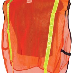 Radians SVO1 Non-Rated Safety Vest, XL, Polyester, Green/Orange/Silver, Hook-and-Loop