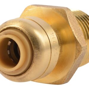SharkBite U110LFA Pipe Connector, 1/4 x 1/2 in, MNPT, Brass, 200 psi Pressure