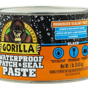 Gorilla 109404 Patch and Seal Rubberized Sealant, Paste, Black, 1 lb