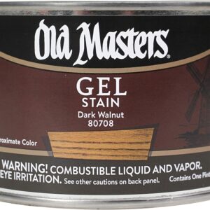 Old Masters 80708 Gel Stain, Dark Walnut, Liquid, 1 pt, Can