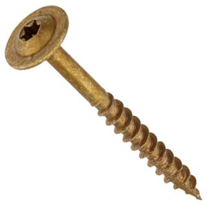 GRK Fasteners 114073 Cabinet Screw, #8 Thread, 1-1/2 in L, Washer Head, Star Drive, Steel, Climatek, 100 PK