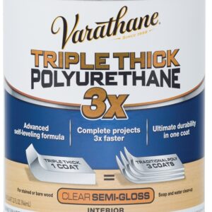 Varathane 284472 Polyurethane, Oil Base, Clear, Semi-Gloss, Liquid, 1 qt Can, 1.025 Specific Gravity