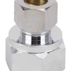 ProSource PMB-259-3L Water Supply Connector, 1/2 x 3/8 in, FIP x Compression, Brass, Chrome