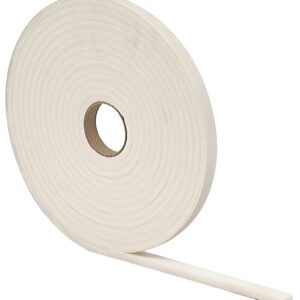 M-D 02733 Foam Tape, 3/8 in W, 17 ft L, 3/16 in Thick, PVC, White