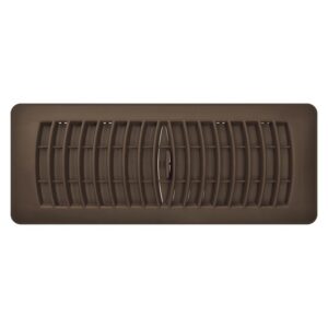 Imperial RG1460 Louvered Design Floor Register, 12 in L, 4 in W, Polystyrene, Brown