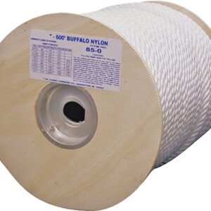 T.W. Evans Cordage 85-073 Rope, 5/8 in Dia, 300 ft L, 1144 lb Working Load, Nylon, White