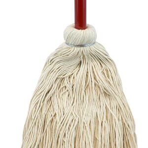 Zephyr 11116L Wet Mop with Hanger, 16 oz Headband, Cotton Mop Head, White Mop Head, Metal Handle