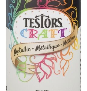 Testors 292492 Acrylic Craft Paint, Metallic, Black, 2 oz, Bottle