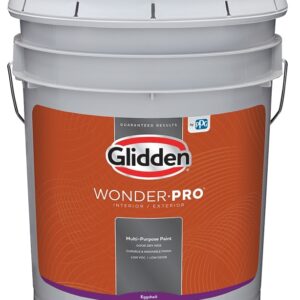 Glidden Wonder-Pro GLWP31WB/05 Interior/Exterior Paint, Eggshell Sheen, Pastel Base/White, 5 gal