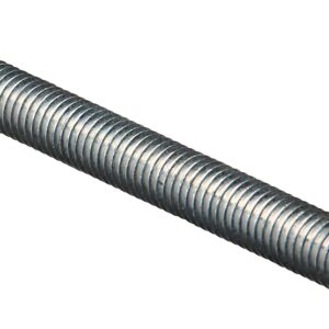National Hardware N179-440 Threaded Rod, 7/16-14 Thread, 24 in L, A Grade, Steel, Zinc, UNC Thread