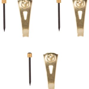 ProSource PH-122270-PS Picture Hanger, 30 lb, Steel, Polished Brass, Brass, Nail-In Mounting