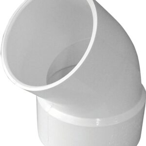 Canplas 414196BC Street Pipe Elbow, 6 in, Spigot x Hub, 45 deg Angle, PVC, White