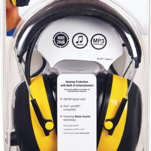 3M TEKK Protection 90541 Ear Muffs, 22 dB NRR, Black/Yellow