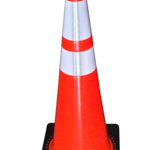 JBC Revolution RS Series RS90055CT3M64 Traffic Safety Cone, 36 in H Cone, PVC Cone, Fluorescent Orange Cone